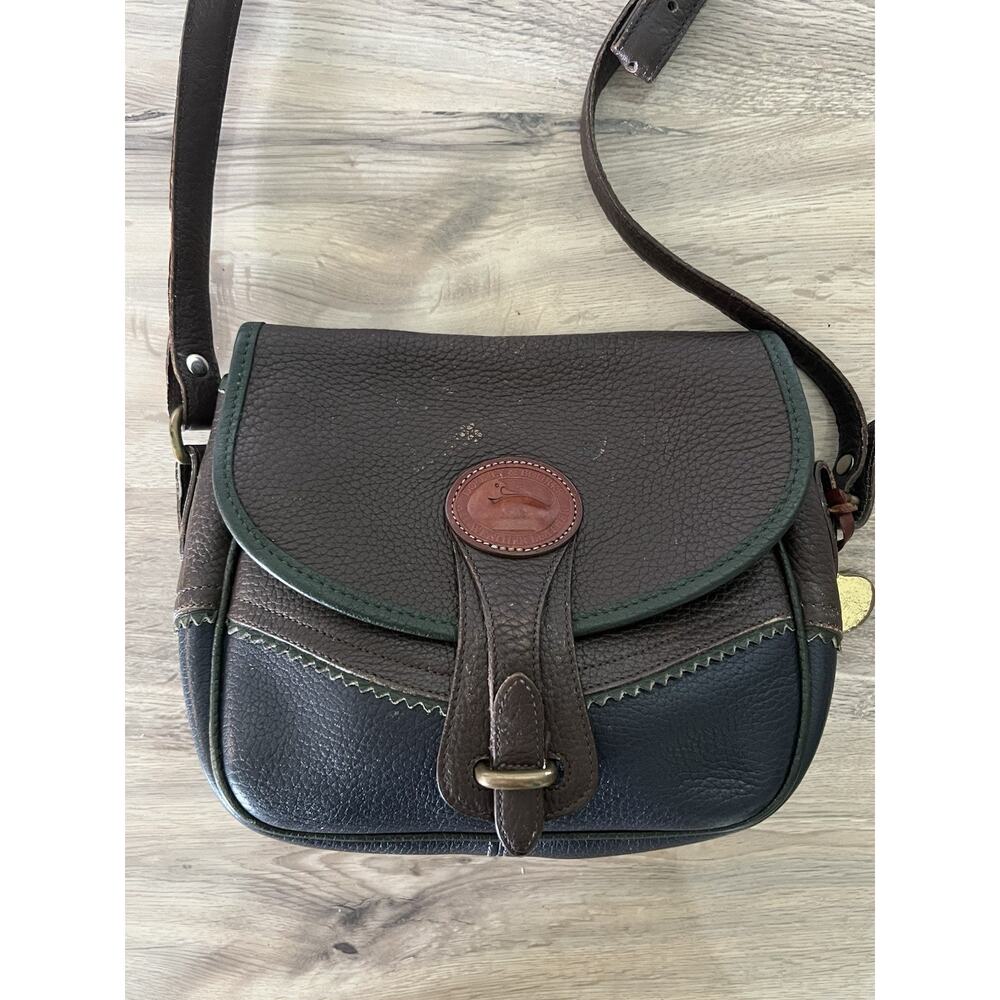 Vintage Dooney & Bourke Teton Collection All-Weather Leather saddle bag Brown - Picture 8 of 11